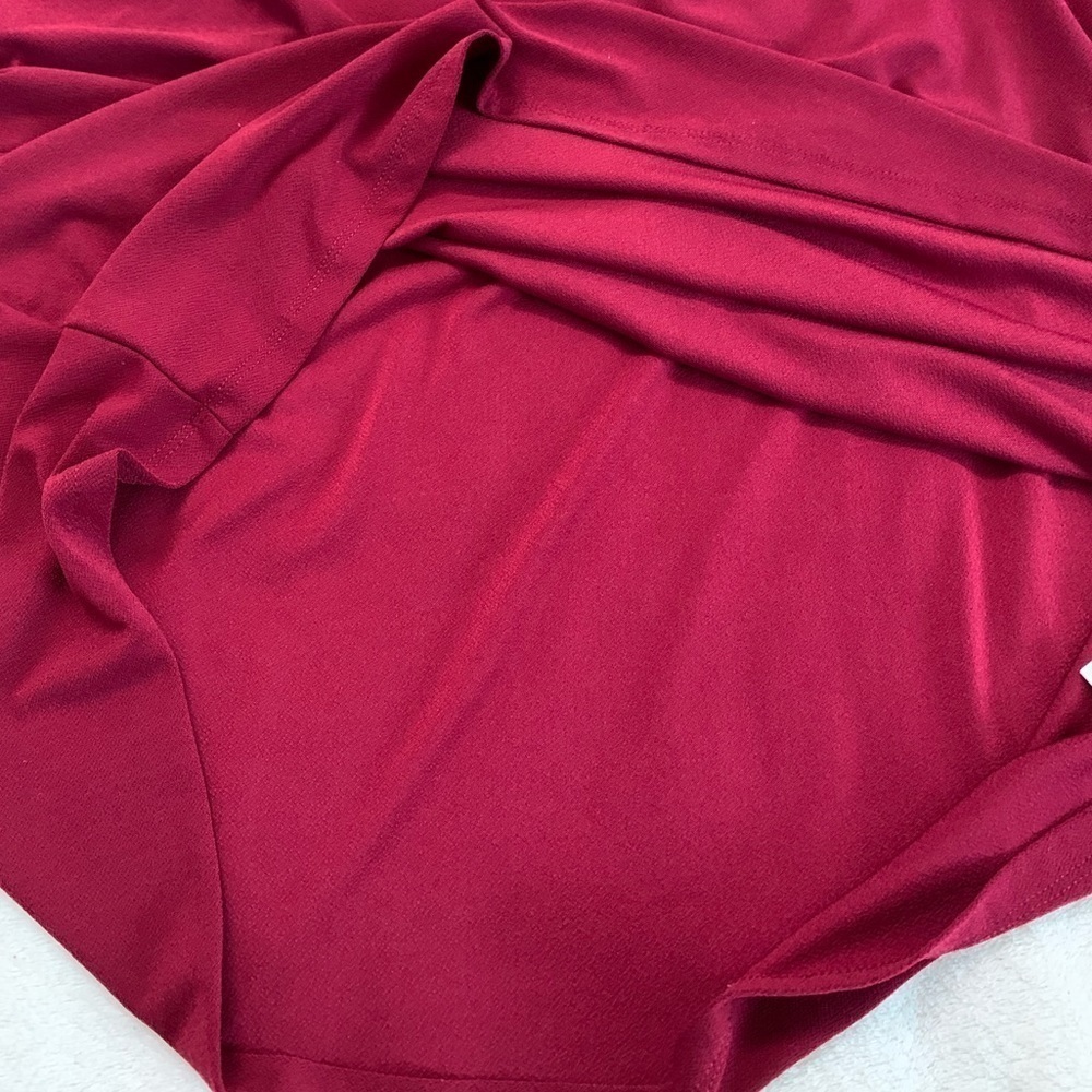 A Love Story Women’s Burgundy Ruffle Sleeve Blouse Size 2X - Picture 7 of 17